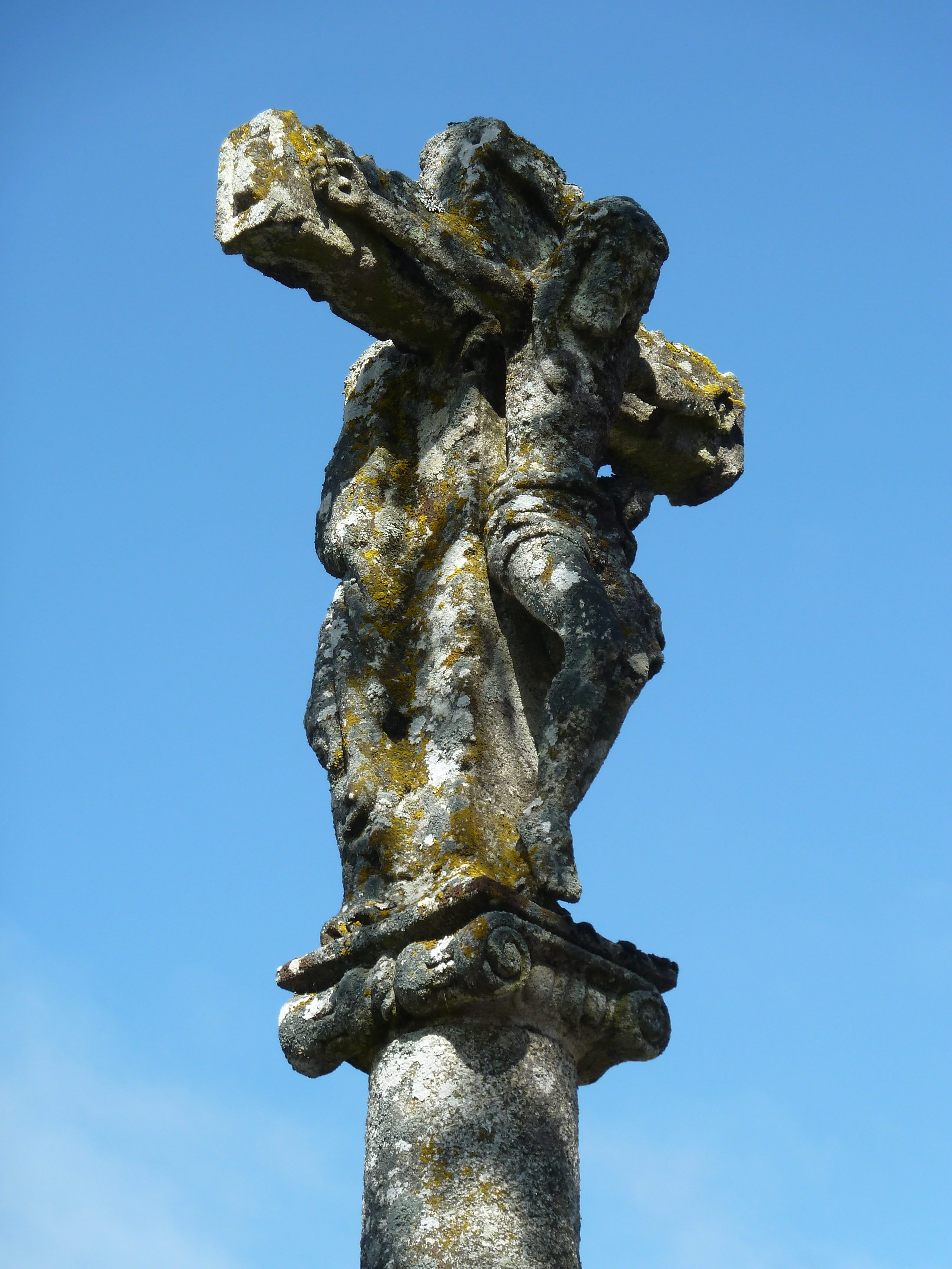 Kruis langs de camino naar Santiago de Compostella Kruis onderweg weg naar Santiago de Compostella